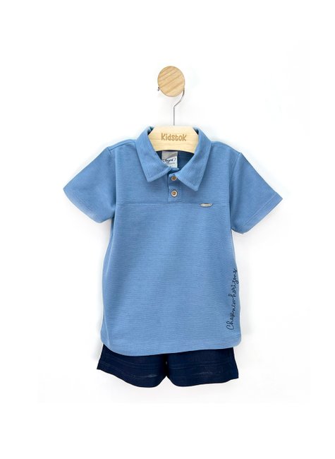 06 conjunto menino polo bordado e bermuda angero azul 6