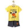 02 conjunto menino camiseta e bermuda moletinho player shuma kids amarelo 6
