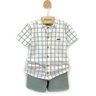 05 conjunto menino camisa e bermuda sarja xadrez coloritta bege 4
