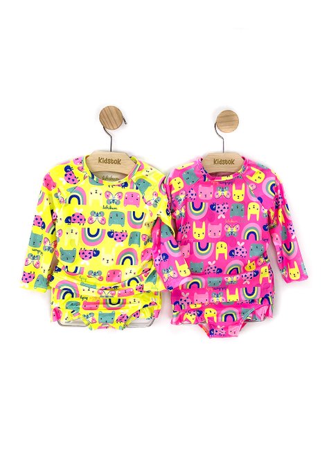 01 conjunto menina protecao uv coelho kamylus rosa 2