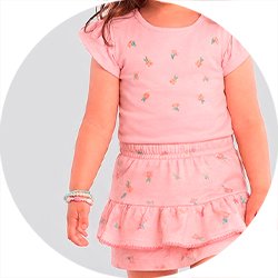 01 conjunto menina blusa e short saia waffle floral brandili off white 2