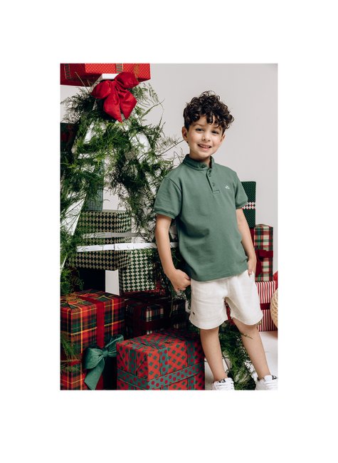 01 conjunto menino camiseta e bermuda linho fbr verde 3