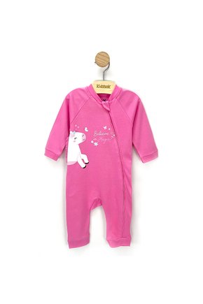 02 macacao bebe menina cotton cavalinho kiko baby rosa claro g