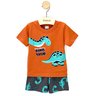03 conjunto menino camiseta e bermuda tactel dinossauro shuma kids abobora 2