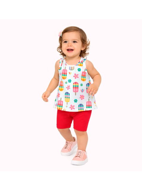 06 conjunto menina regata e short cotton picole flores kyly azul 4