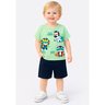 02 conjunto menino camiseta e bermuda moletinho safari herois kyly amarelo p