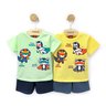 05 conjunto menino camiseta e bermuda moletinho safari herois kyly amarelo p