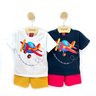 01 conjunto menino camiseta e bermuda moletinho aviao kyly branco m