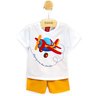 05 conjunto menino camiseta e bermuda moletinho aviao kyly branco m