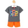 03 conjunto menino camiseta e bermuda moletinho robo kyly cinza chumbo 1