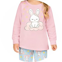 04 pijama menina flanelado coelhinha brilha no escuro kyly cinza 6