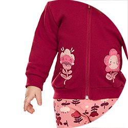 04 conjunto menina moletom jaqueta e calca flores elian bordo 3