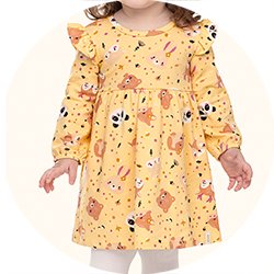 01 vestido menina cotton pintinhas safari elian bege g