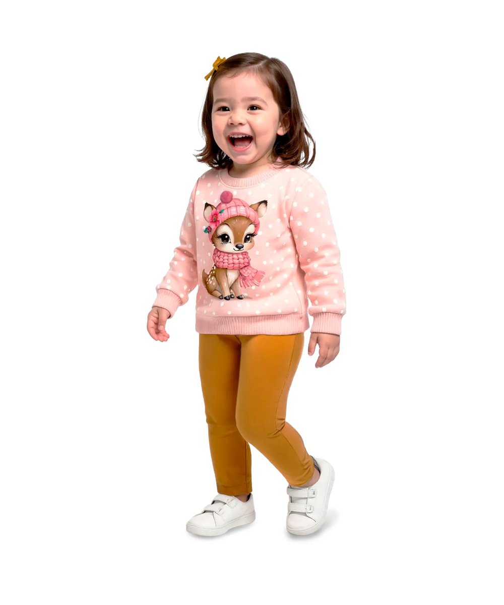 Conjunto Blusão Moletom / Calça Legging Molecotton/TAM: 1/FEMININO