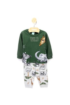 Pijama Menino Camiseta e Cal&ccedil;a Elefante Brilha no Escuro - Kyly