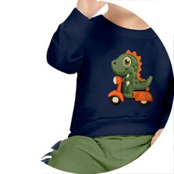 01 conjunto bebe menino blusao e calca moletom dino kyly abobora p