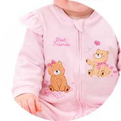 01 macacao bebe menina suedine ursinho laco kiko baby rosa claro g