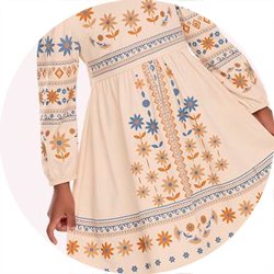01 vestido menina cotton floral strass nanai bege 6