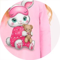 05 pijama menina c mascara coelho brilha no escuro kyly rosa 1