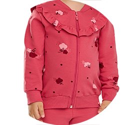 01 conjunto menina jaqueta e calca molecotton flores elian bege 4