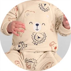 01 macacao bebe menino moletom flanelado bichinhos brandili bege m