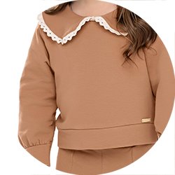 01 conjunto menina blusa e calca molecotton renda coloritta caramelo 4