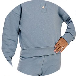 01 conjunto menina blusa e calca moletom botone elian azul 12