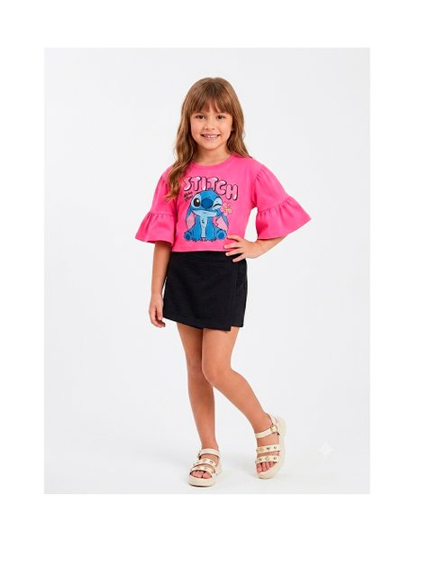 Short Saia Menina Liso Moletinho - Kyly