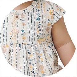 01 macaquinho bebe menina suedine raminhos kiko baby off white p