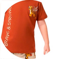 05 conjunto menino camiseta e bermuda animais strong kyly terracota 2
