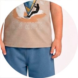 01 conjunto menino camiseta e bermuda moletinho surf kyly bege 3