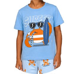 01 pijama menino caranguejo brilha no escuro kyly
