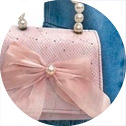 01 bolsa laco pedrarias kidstok rosa claro unico