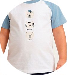 01 conjunto menino camiseta e bermuda bichinhos trick nick azul p