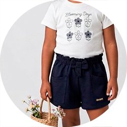 01 short menina moletinho bolsos trick nick bege 2