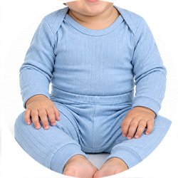 01 conjunto bebe menino body e calca canelado kidstok