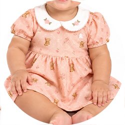 01 vestido menina cotton ursinho mundi