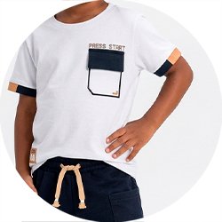 01 conjunto menino camiseta e bermuda moletinho start kyly branco 4